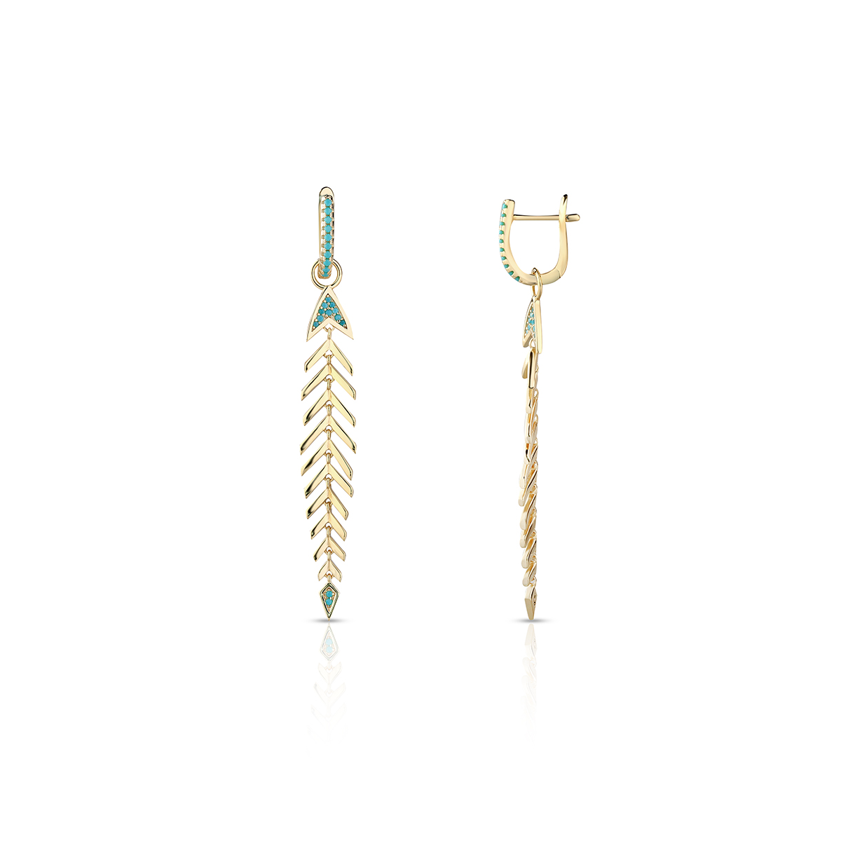 W.KRUK - Kolczyki srebrne pozłacane Laguna