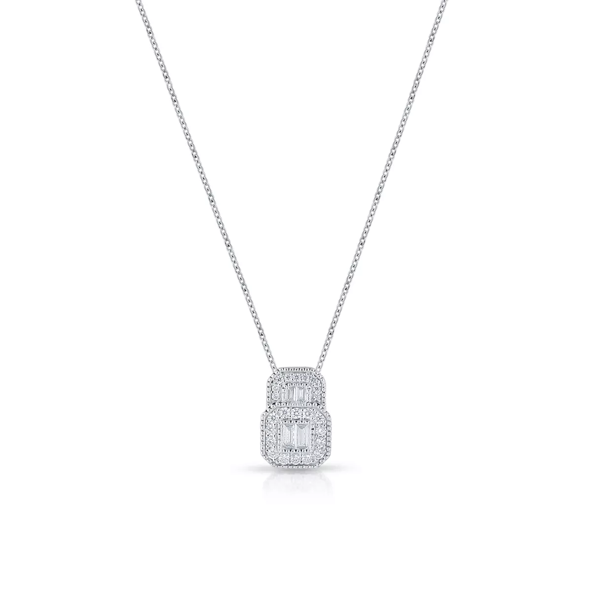 W.KRUK - Naszyjnik białe złoto z diamentami