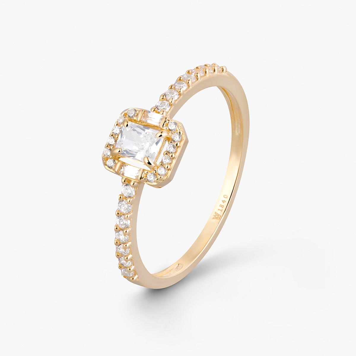 W.KRUK Pierścionek złoty z cyrkoniami