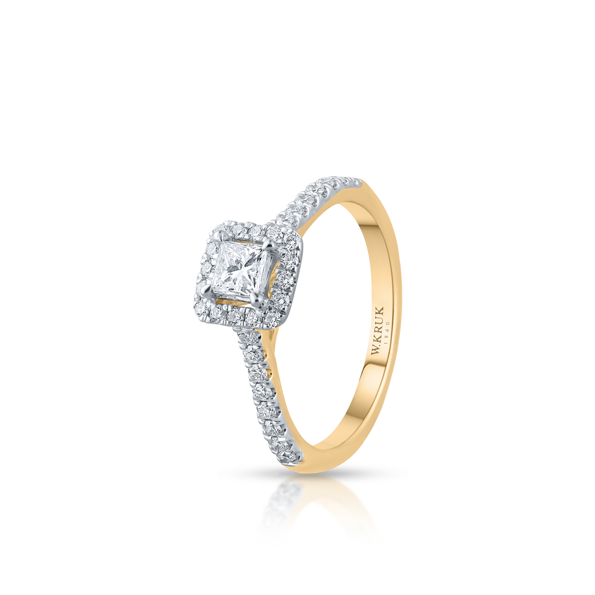 W.KRUK - Pierścionek złoty z diamentami