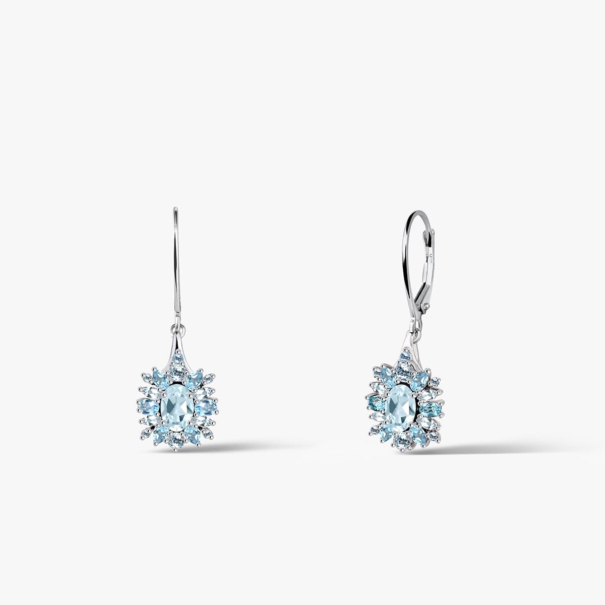 W.KRUK Kolczyki srebrne z topazami Szekspirowska