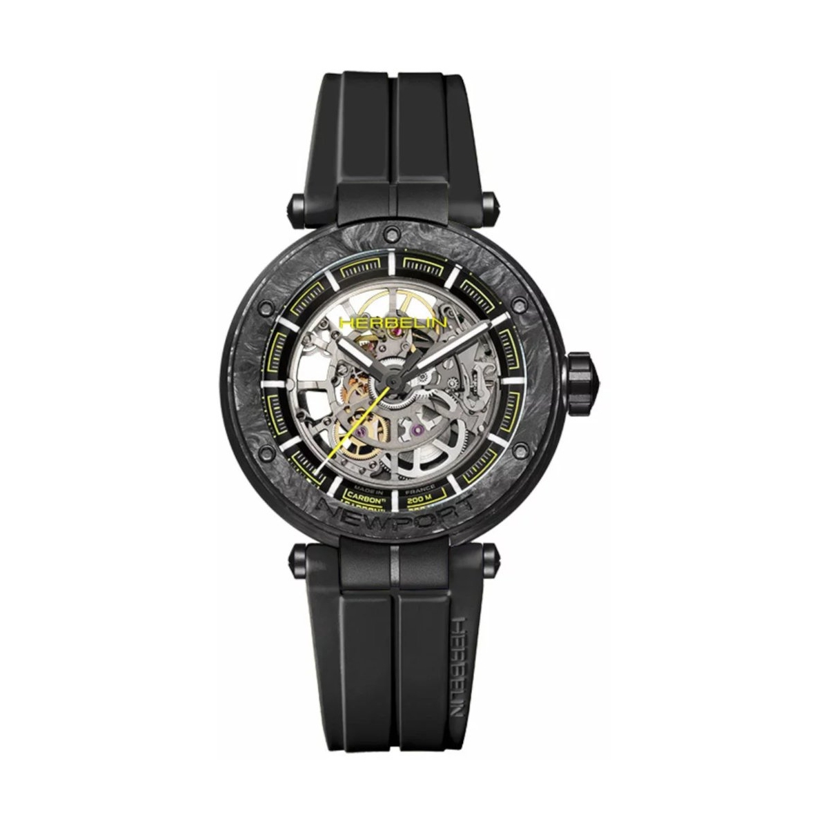 W.KRUK ZEGAREK HERBELIN NEWPORT CARBON TITANIUM AUTOMATIC SKELETON