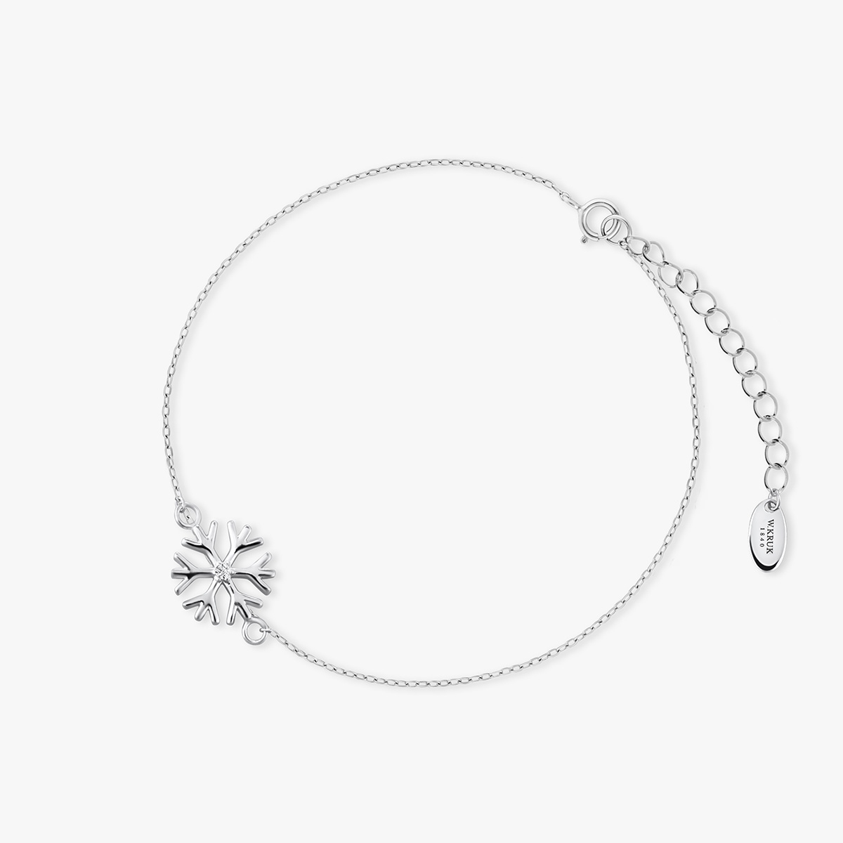 W.KRUK Bransoleta srebrna z motywem śnieżynki