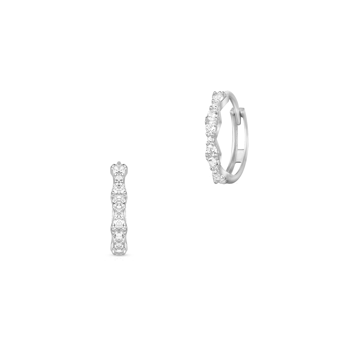 W.KRUK Kolczyki białe złoto z cyrkoniami