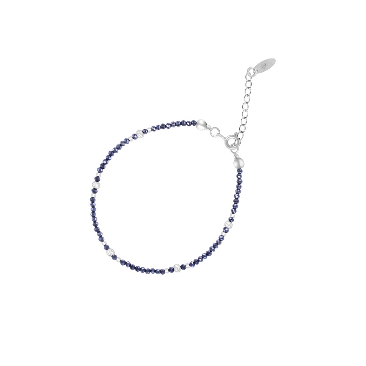 W.KRUK - Bransoletka srebrna z granatowymi spinelami