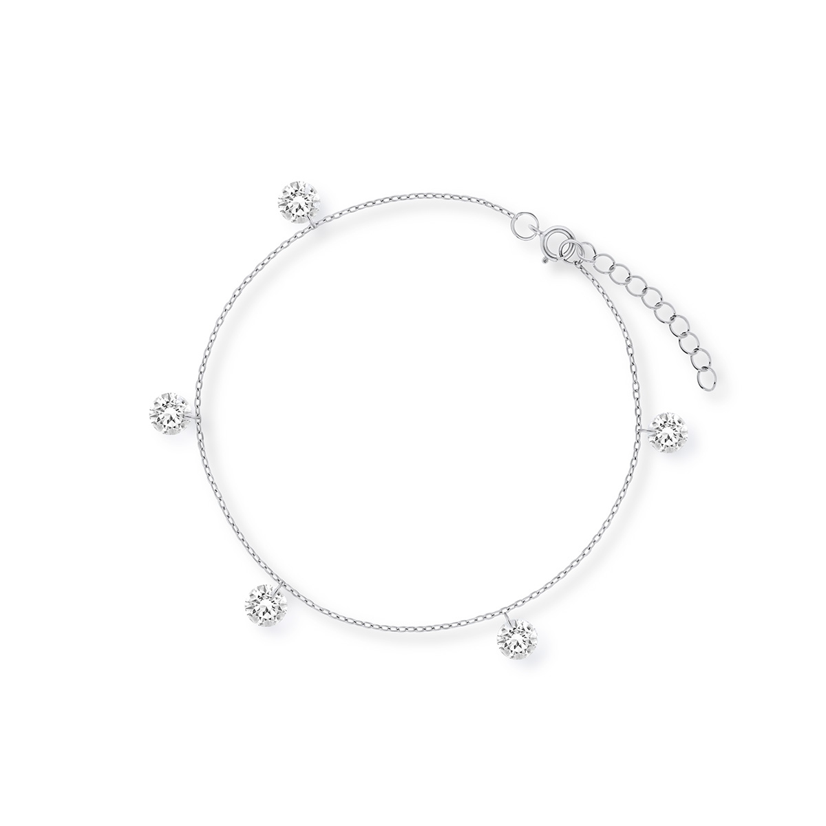 W.KRUK Bransoleta srebrna z wiszącymi cyrkoniami