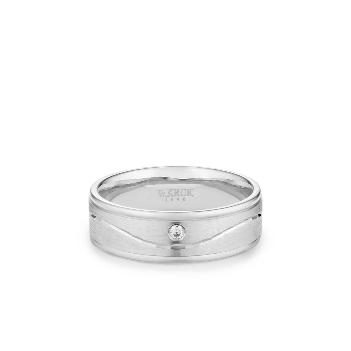 W.KRUK Obrączka złota z brylantem RIVA