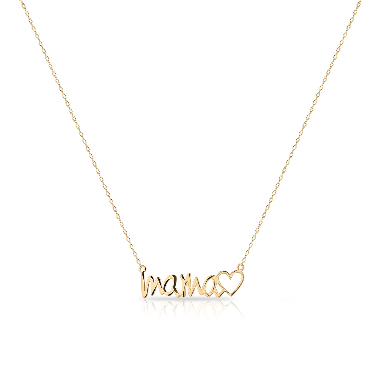 W.KRUK Naszyjnik srebrny pozłacany z napisem mama