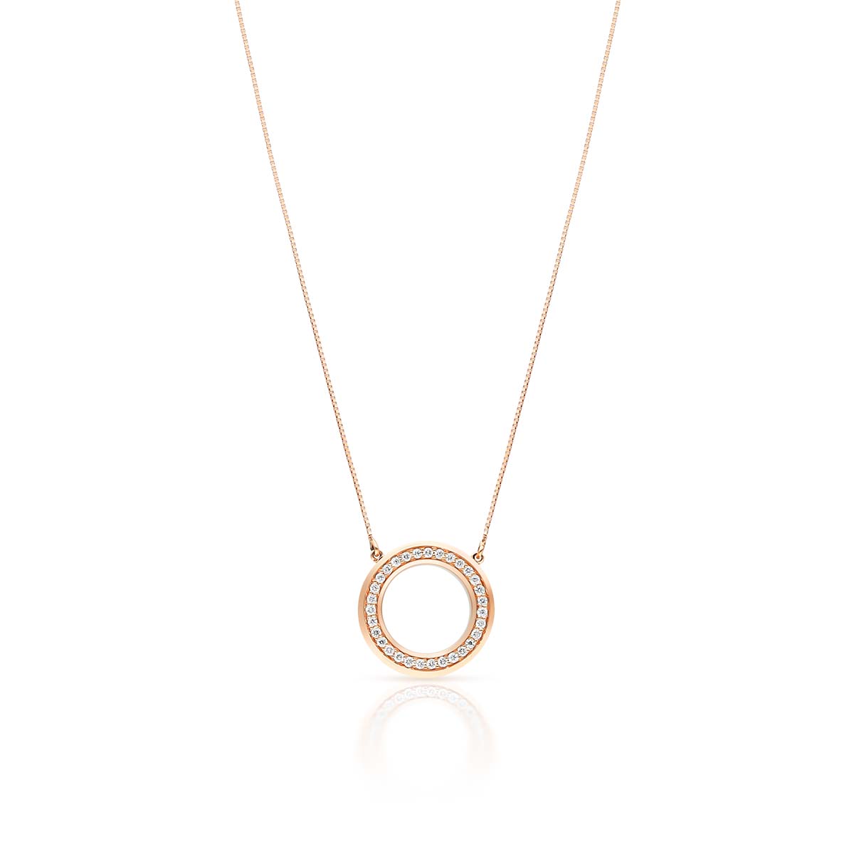 W.KRUK - Naszyjnik różowe złoto z brylantami