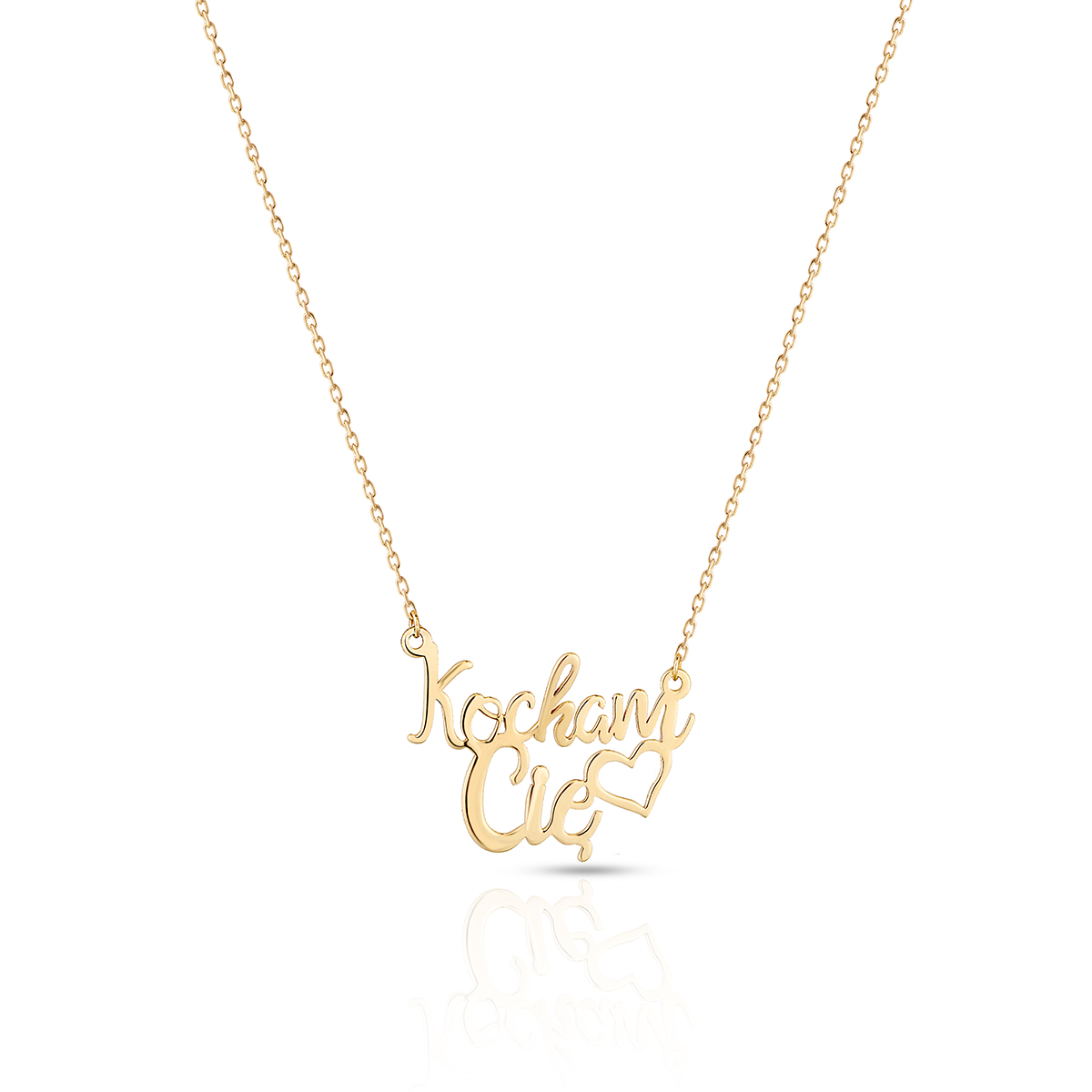 W.KRUK - Naszyjnik złoty Kocham Cię