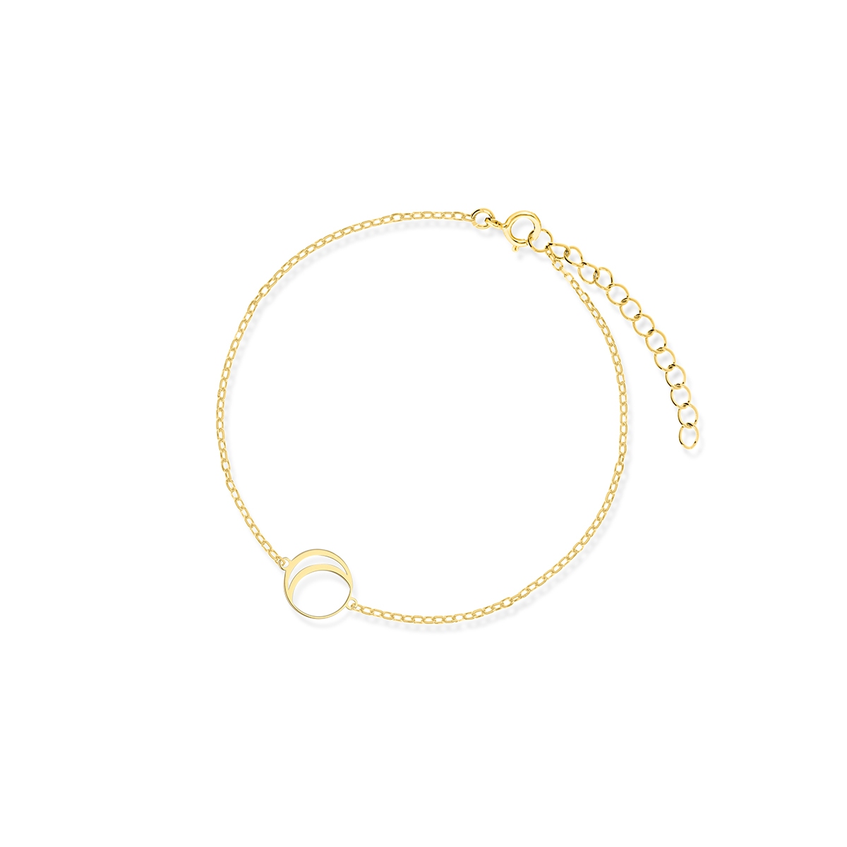 W.KRUK Bransoletka srebrna pozłacana półksiężyc