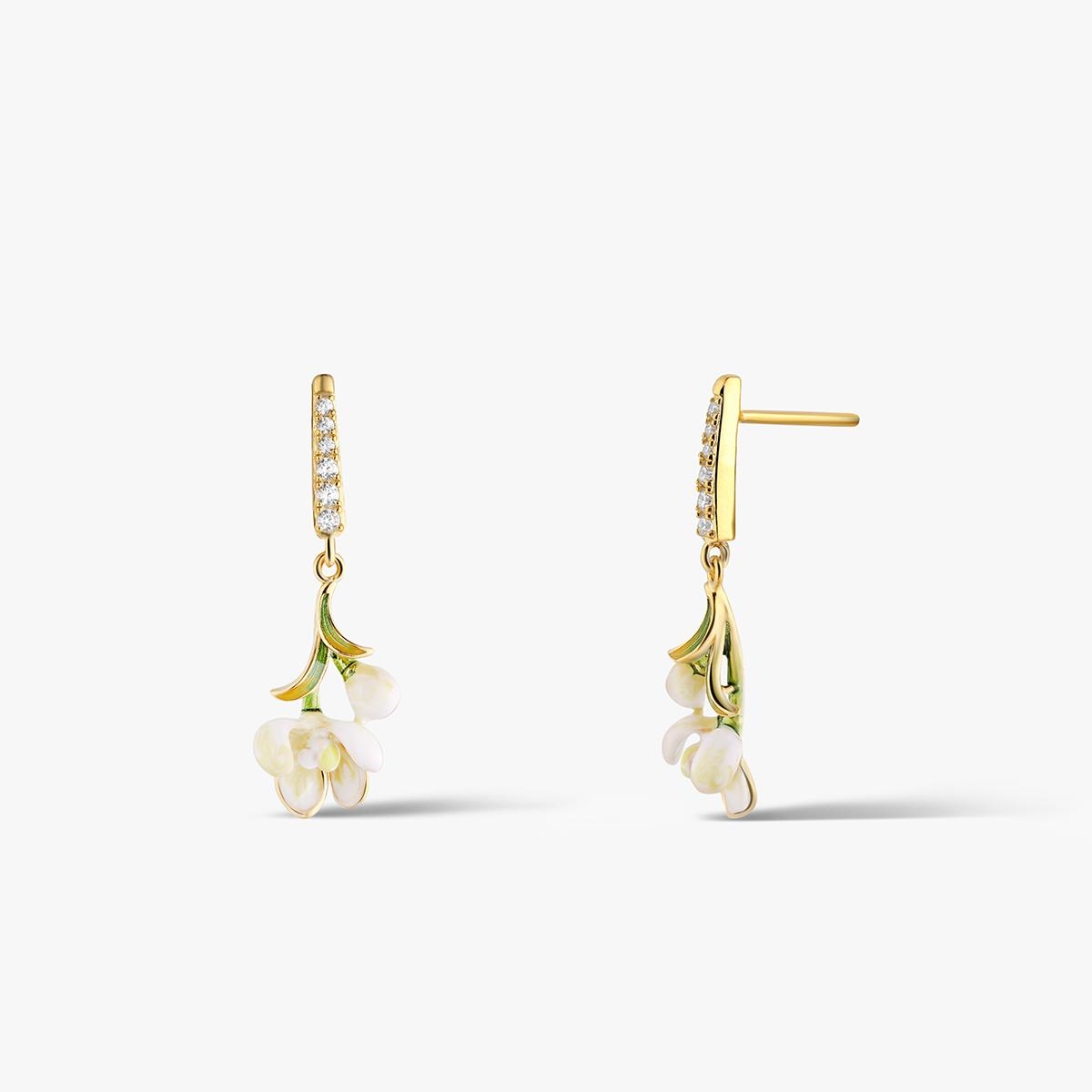 W.KRUK Kolczyki srebrne Kwiaty Nocy Konwalia