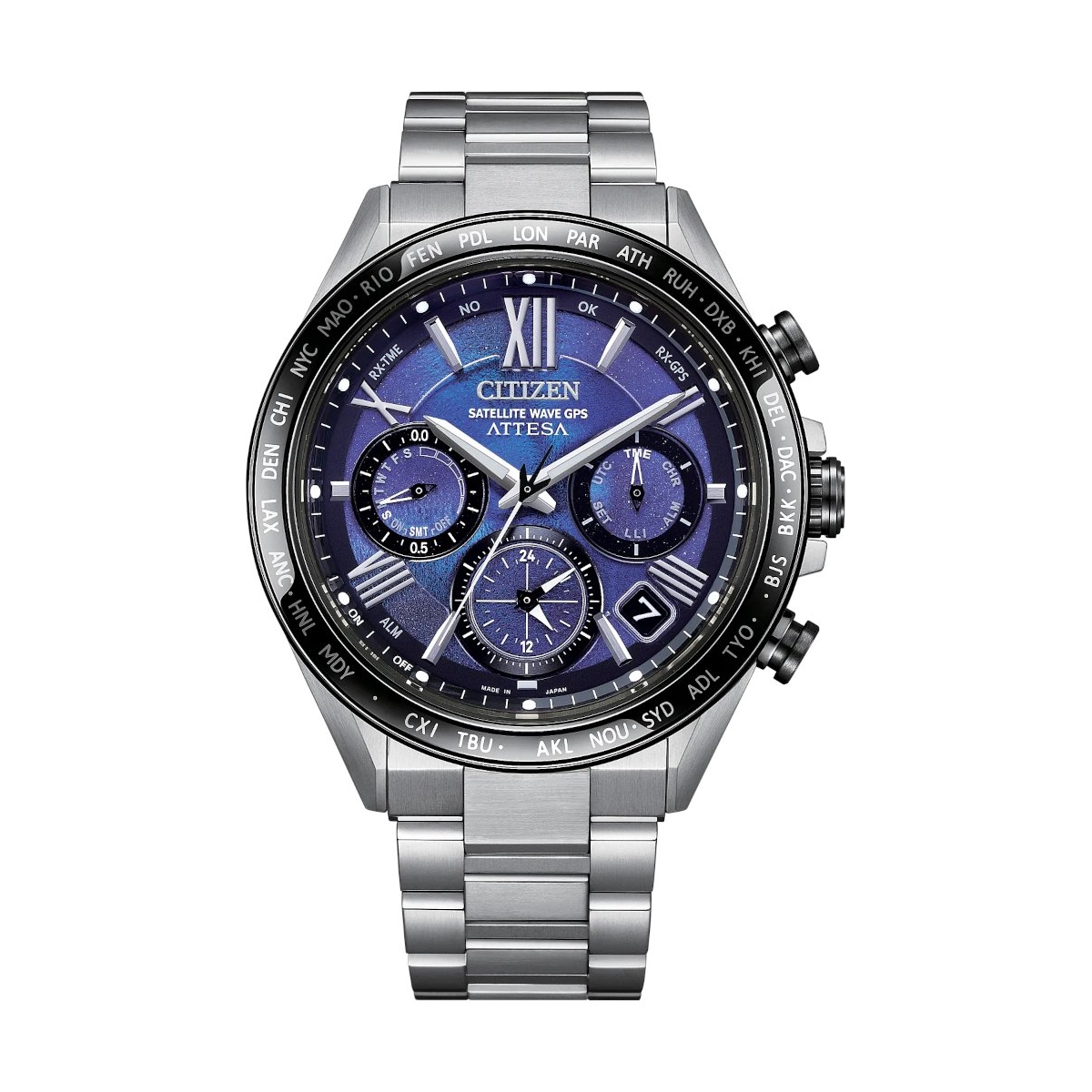 W.KRUK ZEGAREK CITIZEN SATELLITE WAVE GPS SUPER TITANIUM UNITE WITH BLUE LIMITED EDITION