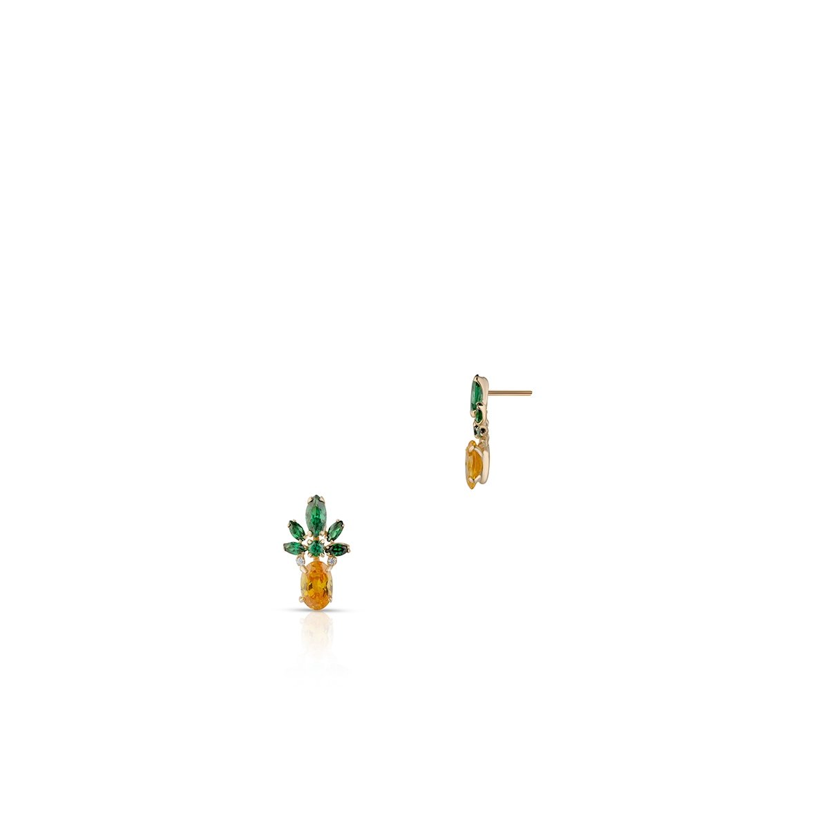 W.KRUK Kolczyki złote ananas