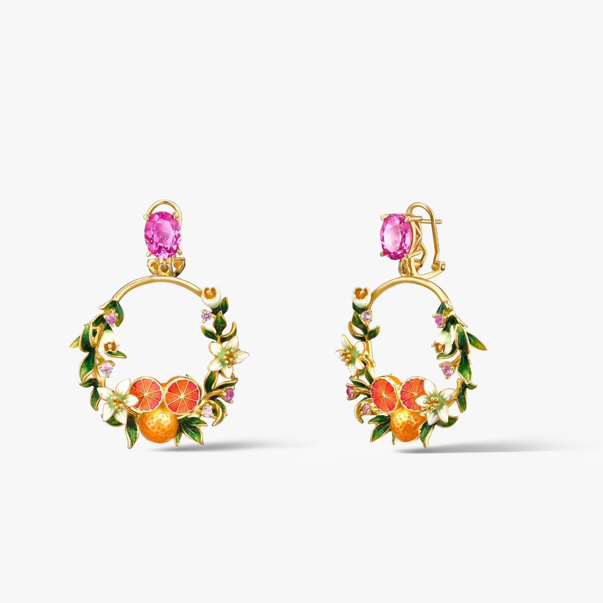 W.KRUK Kolczyki srebrne Kwiaty Nocy Cytrusy