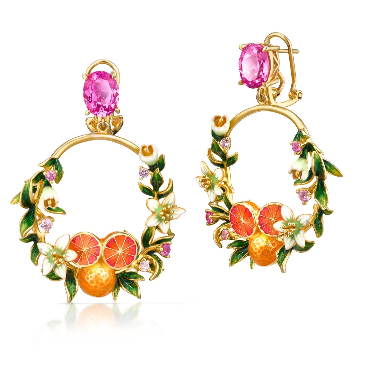 W.KRUK Kolczyki srebrne Kwiaty Nocy Cytrusy