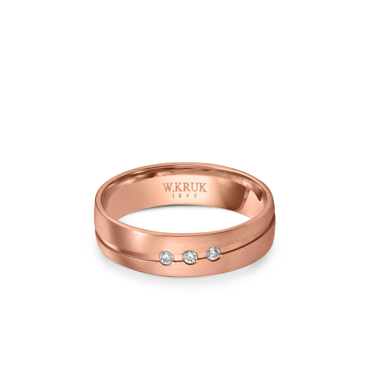 W.KRUK Obrączka złota z brylantami BIELLA