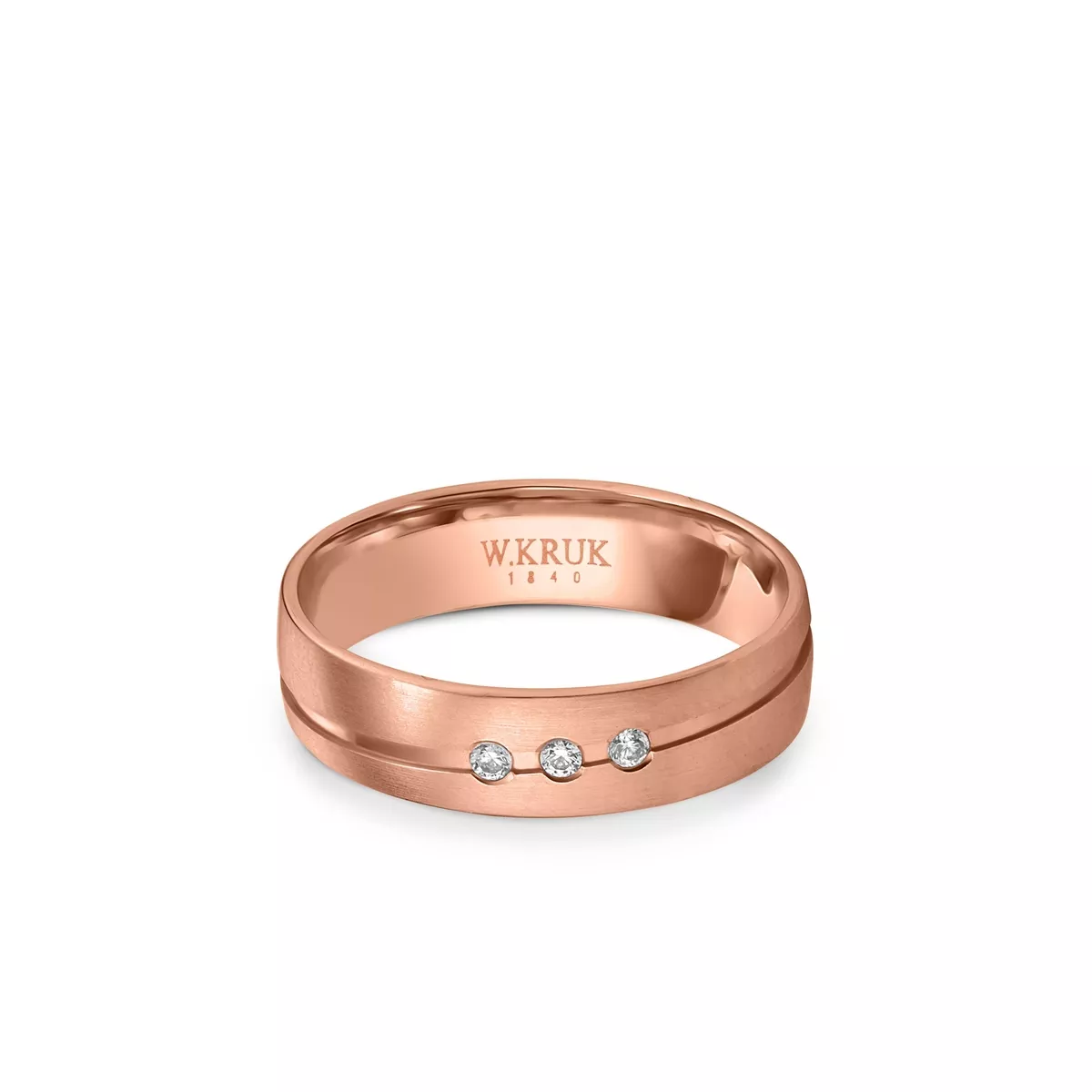 W.KRUK Obrączka złota z brylantami BIELLA