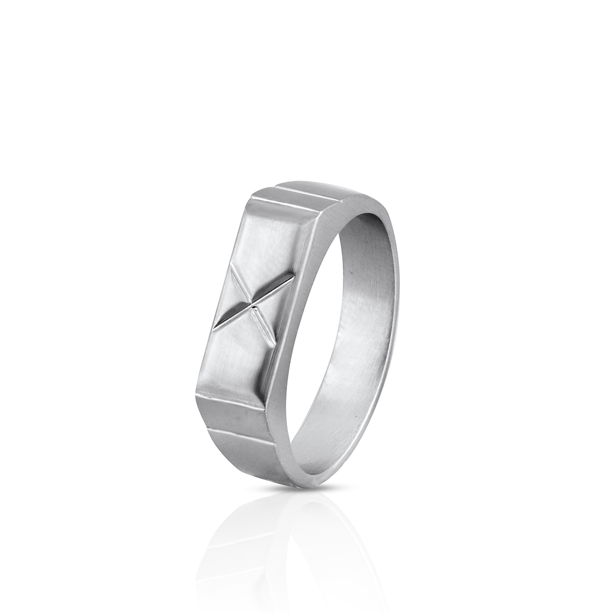 W.KRUK Pierścionek ze stali z efektem tłoczenia