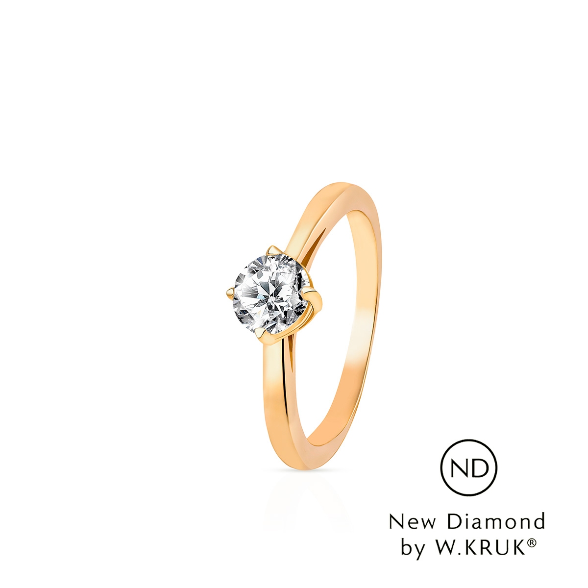 W.KRUK Pierścionek zaręczynowy złoty Doskonały