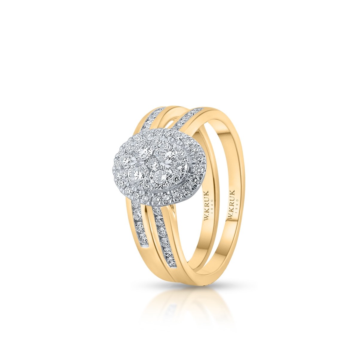 W.KRUK Pierścionek złoty z brylantami