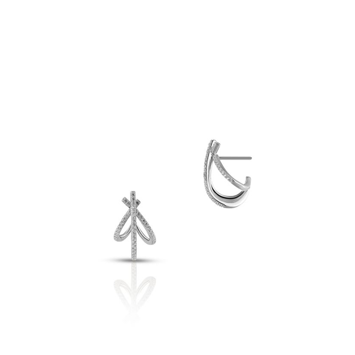 W.KRUK - Kolczyki srebrne z motywem roślinnym