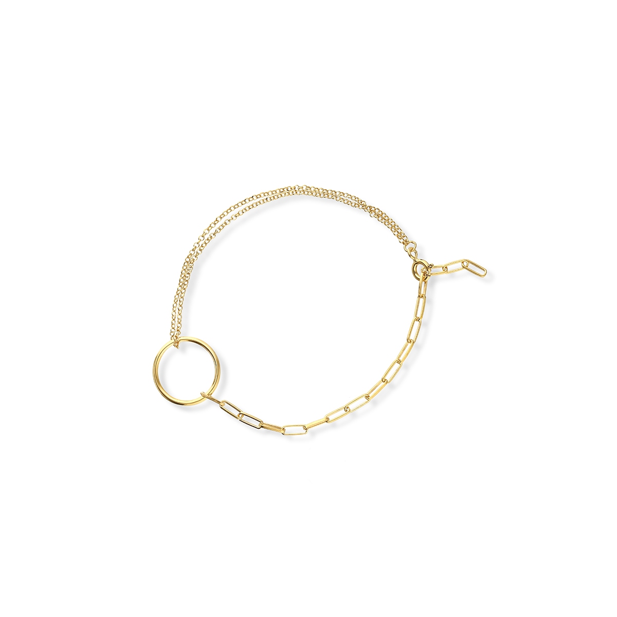 W.KRUK Bransoleta srebrna pozłacana paper clip