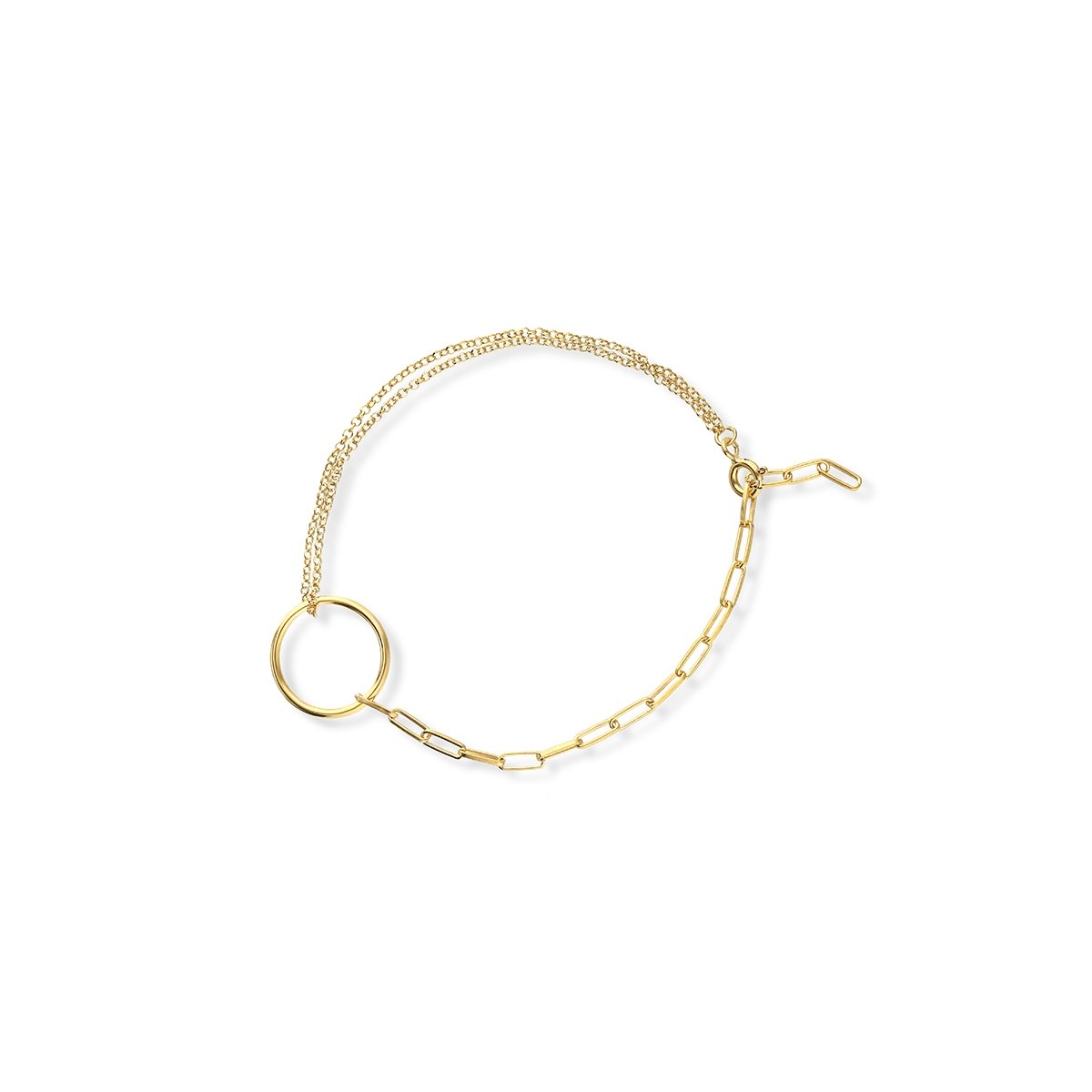 W.KRUK Bransoleta srebrna pozłacana paper clip