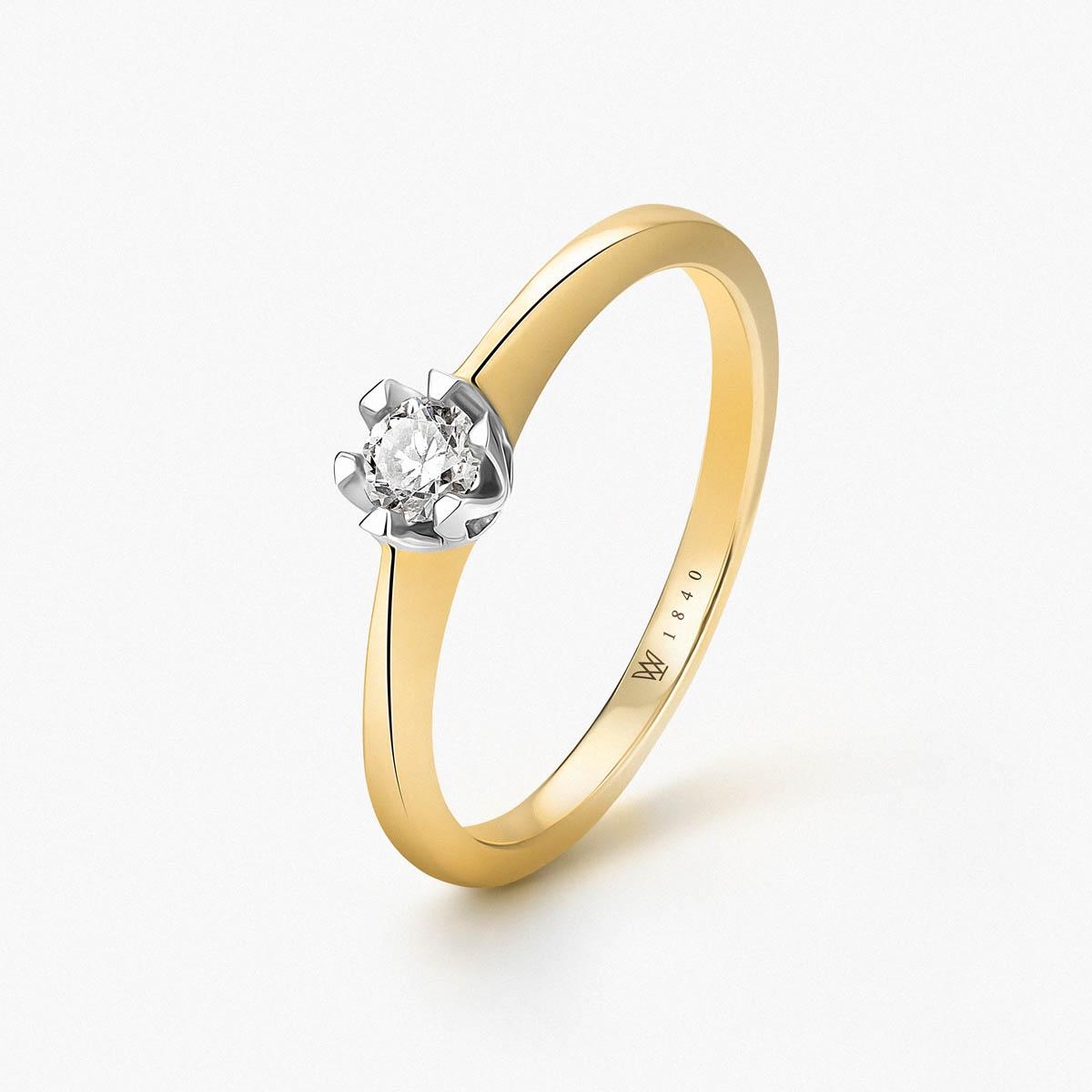 W.KRUK Pierścionek zaręczynowy złoty Jedyny
