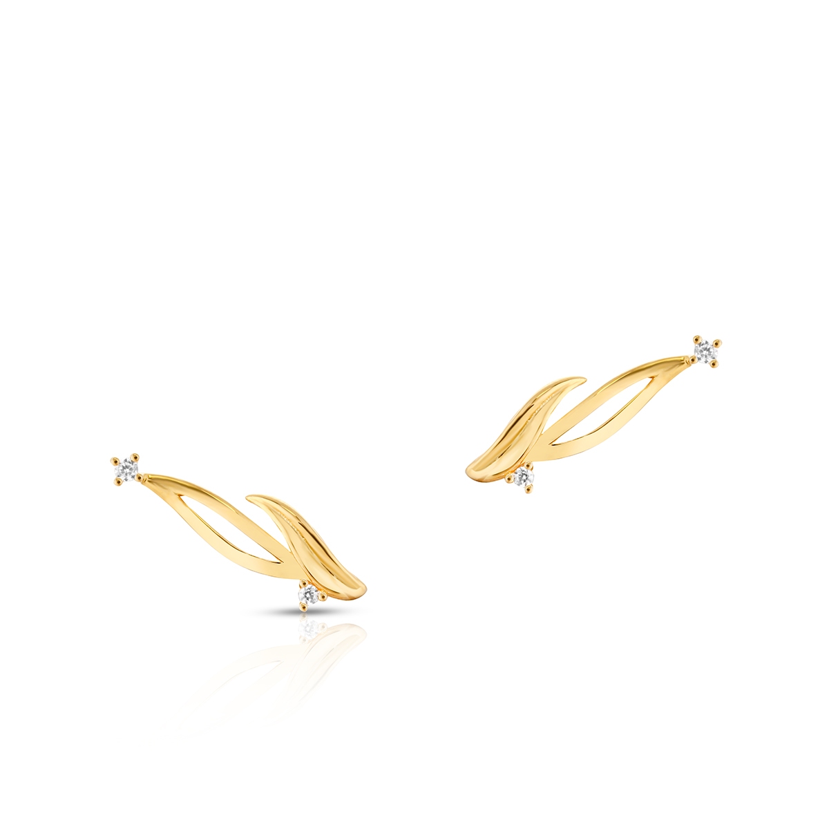 W.KRUK Kolczyki srebrne o fantazyjnym kształcie