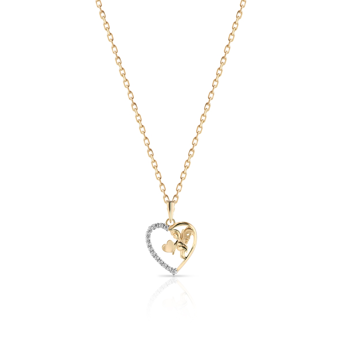 W.KRUK Wisiorek złoty serce anioł