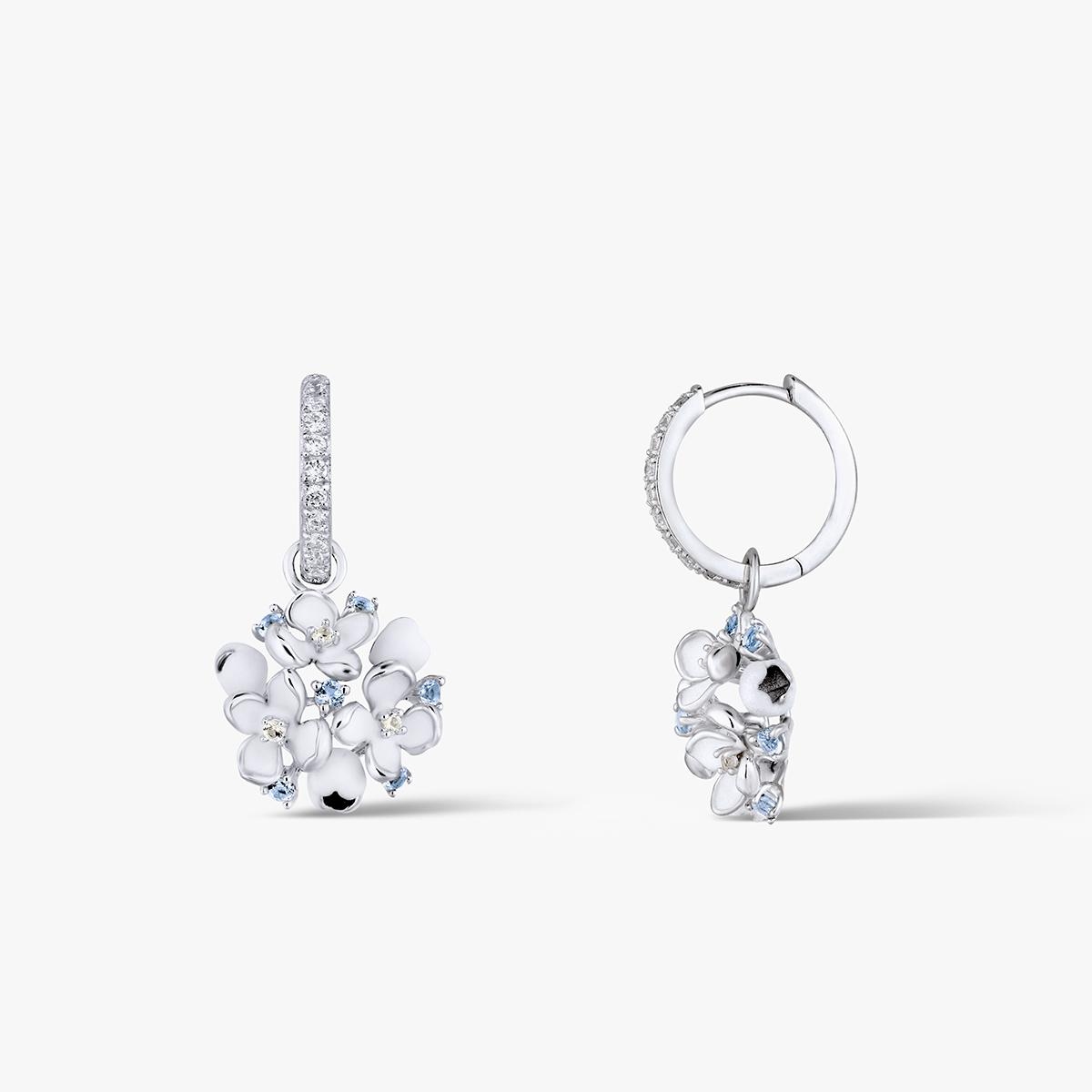 W.KRUK Kolczyki srebrne Kwiaty Nocy Biały Bez