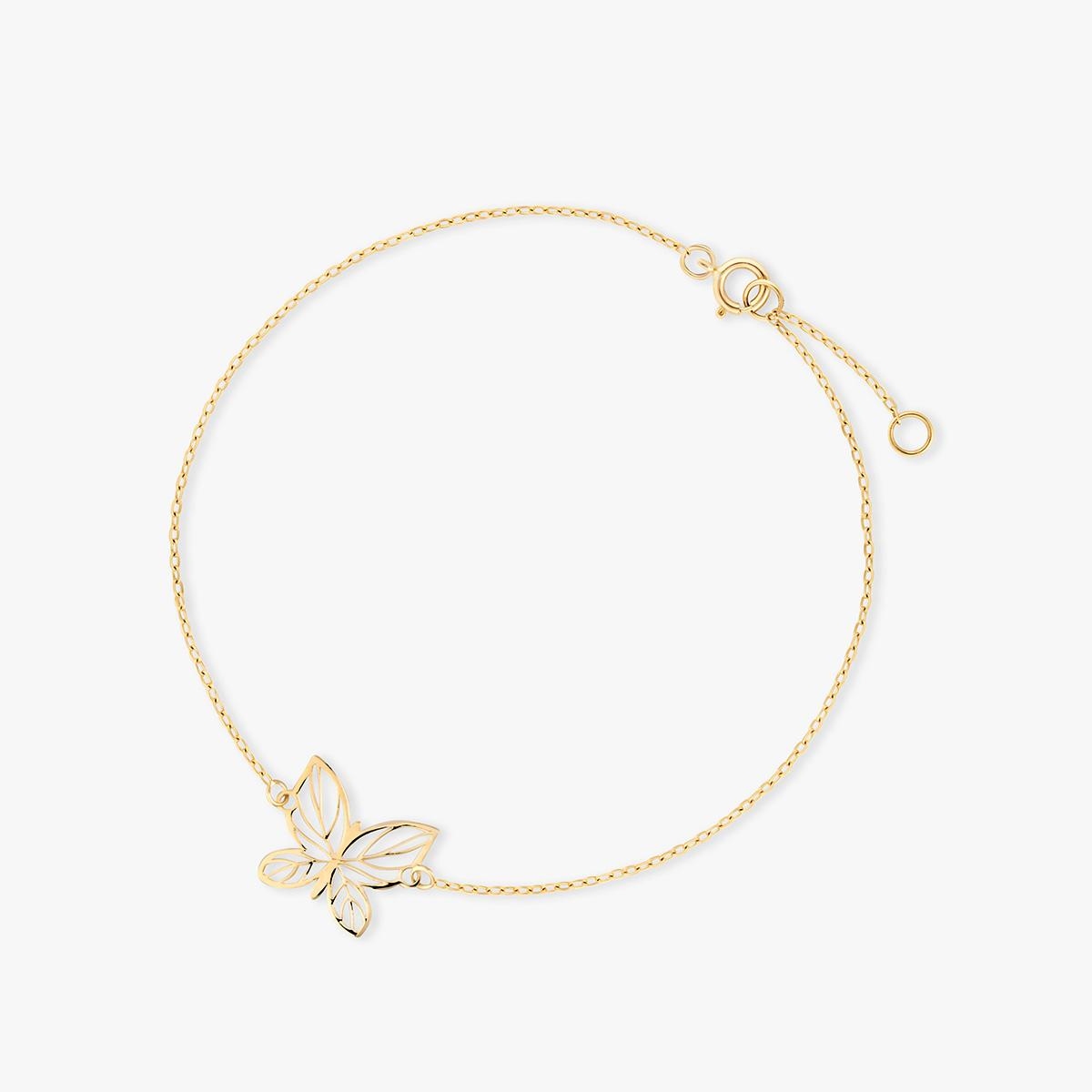 W.KRUK Bransoletka złota ażurowy motyl