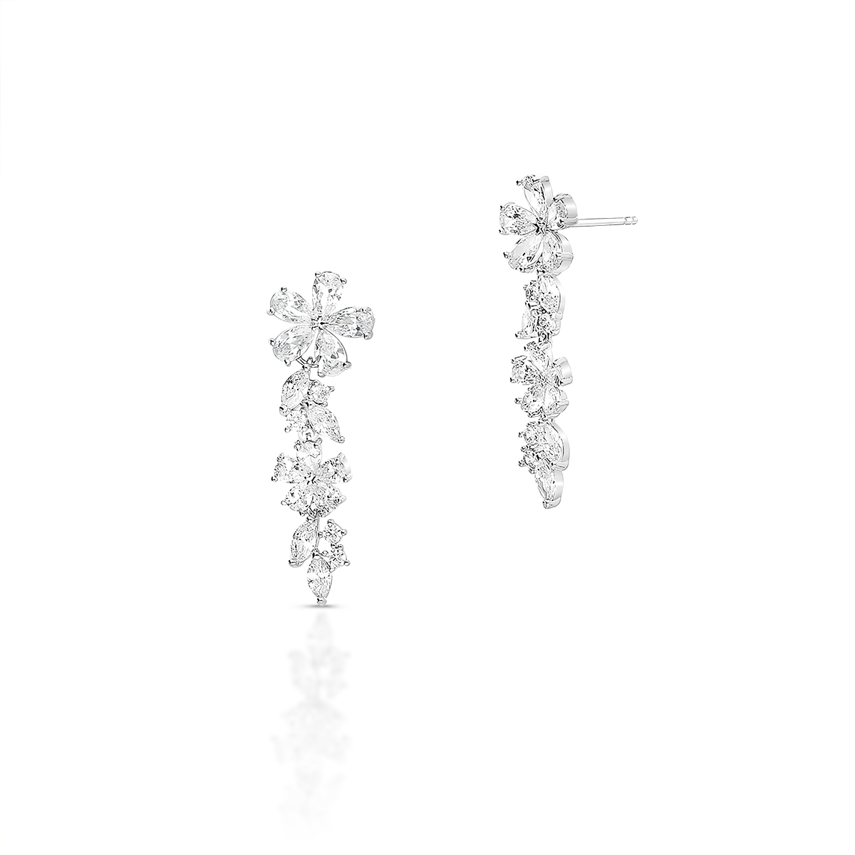 W.KRUK Kolczyki mosiężne z cyrkoniami