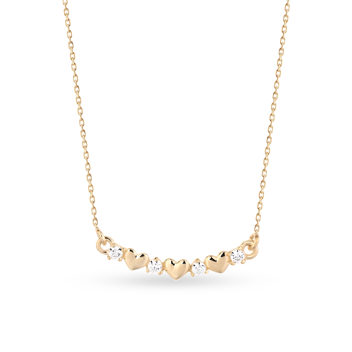 W.KRUK Naszyjnik złoty z cyrkoniami