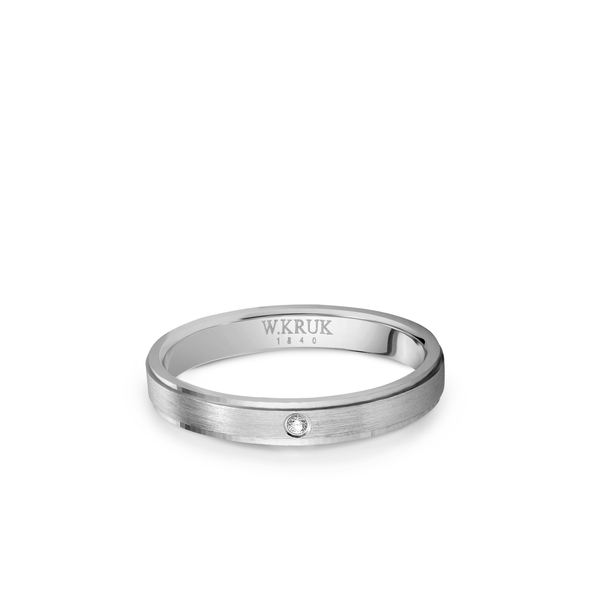 W.KRUK Obrączka złota z brylantem COLPIRO