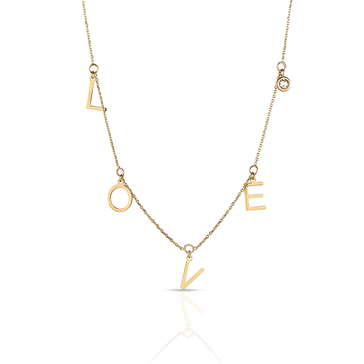 W.KRUK Naszyjnik złoty z napisem Love