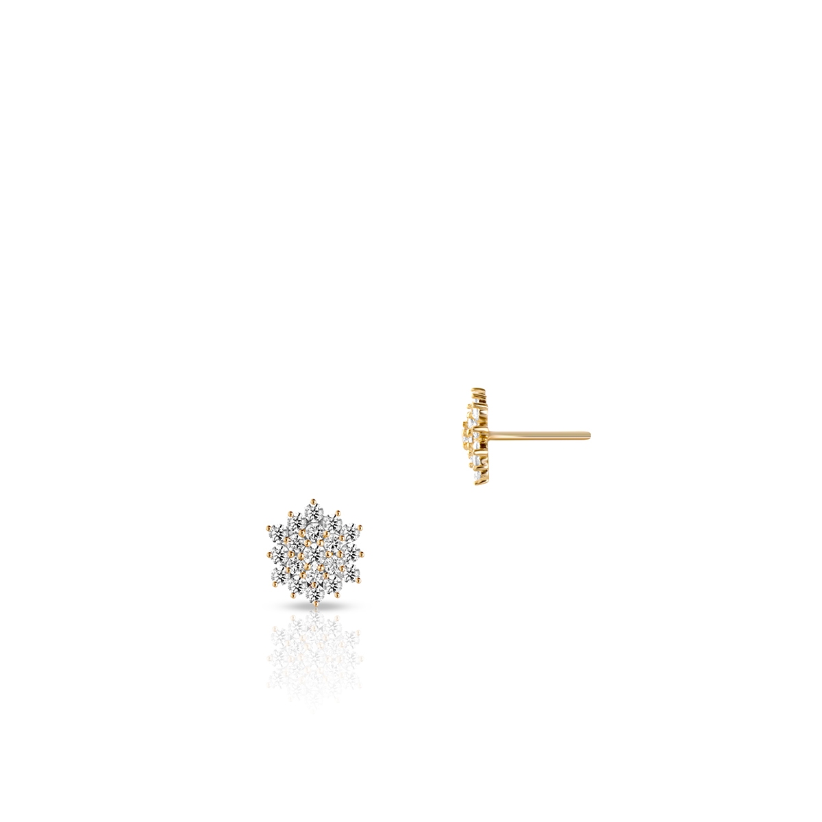 W.KRUK Kolczyki złota śnieżynka