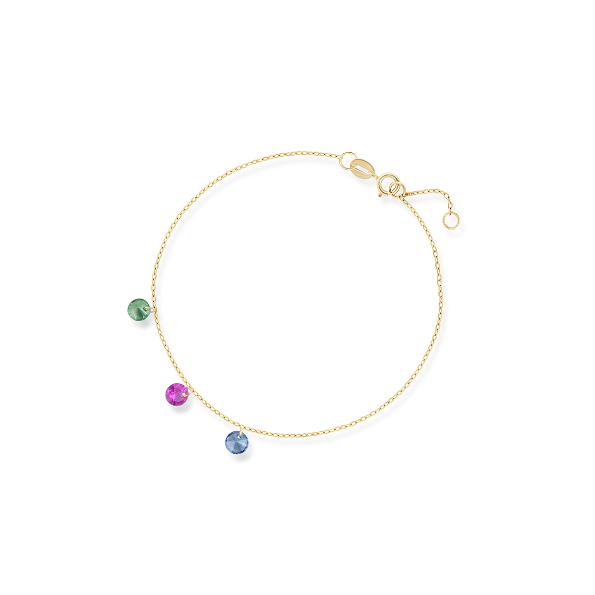 W.KRUK Bransoleta złota z kolorowymi cyrkoniami