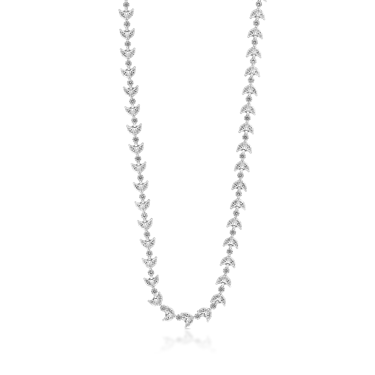 W.KRUK Naszyjnik mosiężny z cyrkoniami