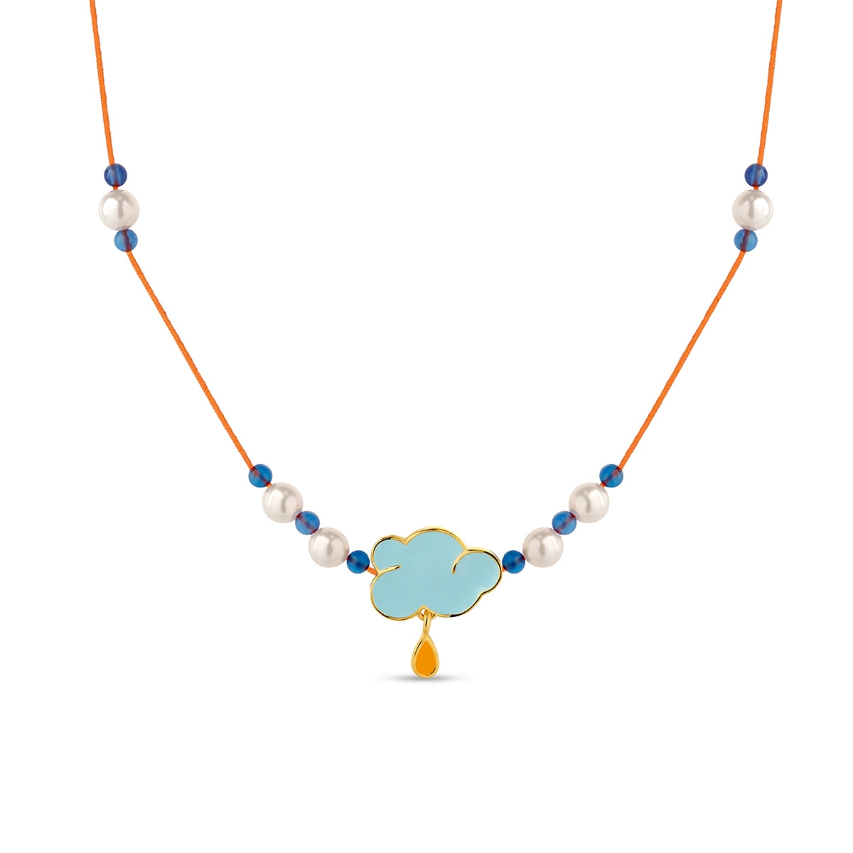 W.KRUK Naszyjnik sznurkowy z motywem chmurki