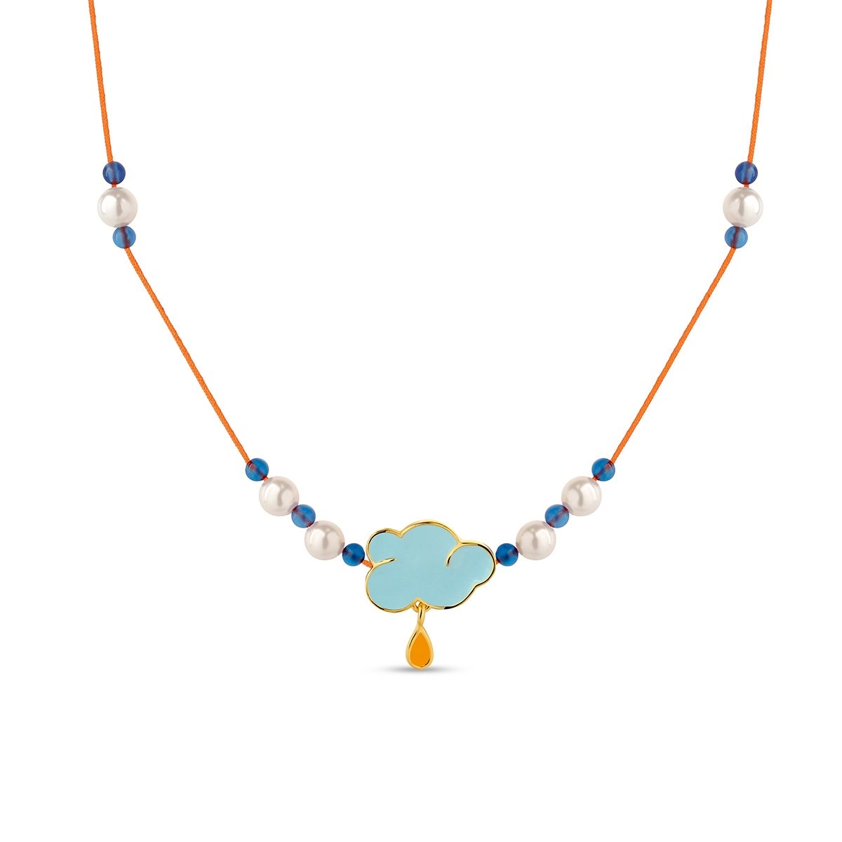 W.KRUK Naszyjnik sznurkowy z motywem chmurki