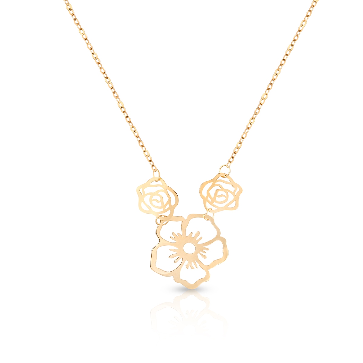 W.KRUK Naszyjnik złoty z kwiatowym motywem