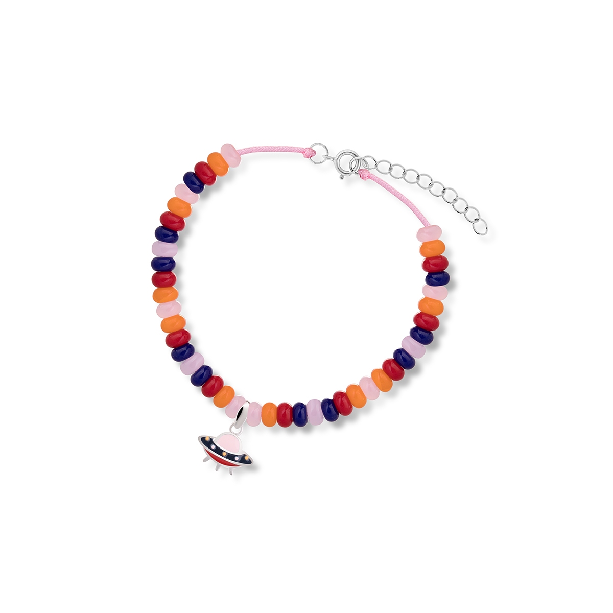 W.KRUK Bransoleta srebrna z motywem UFO