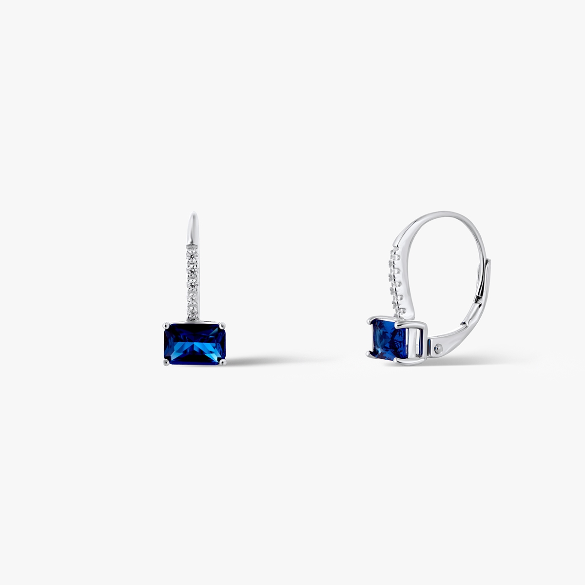 W.KRUK Kolczyki srebrne z niebieską cyrkonią