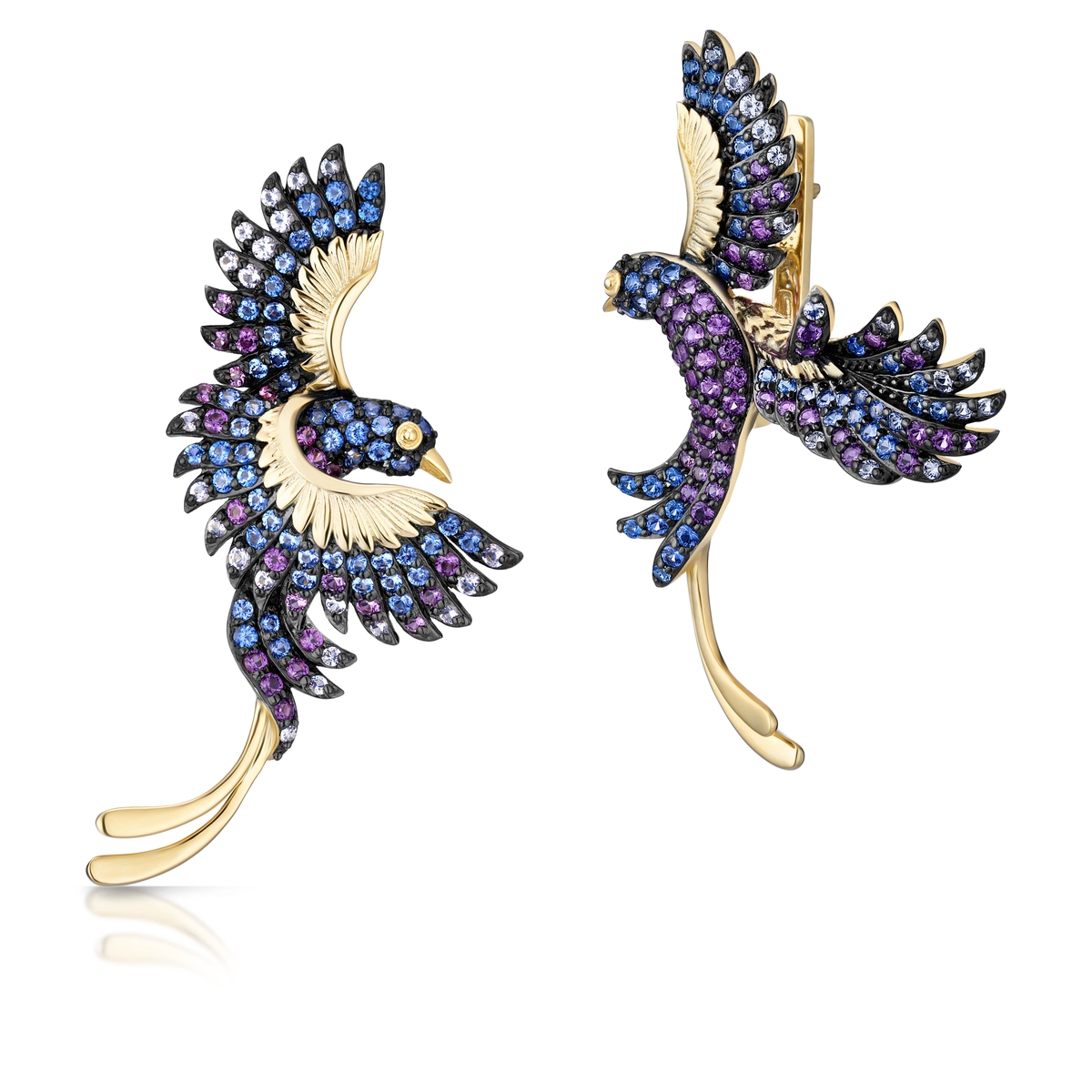 W.KRUK Kolczyki srebrne Preludium Paradise Birds