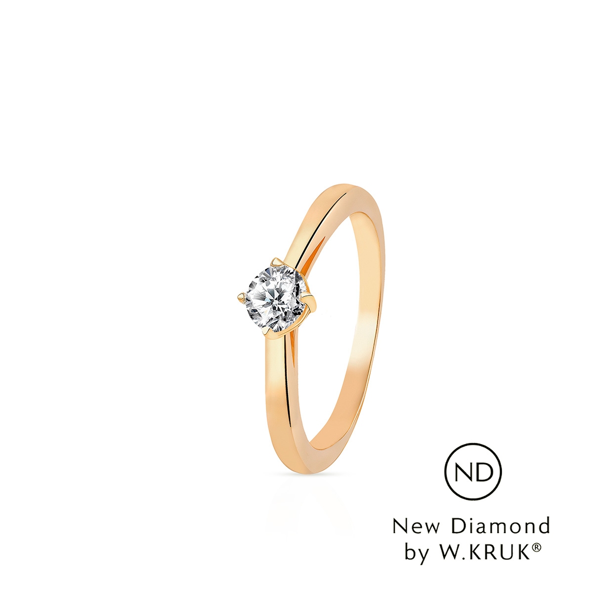 W.KRUK Pierścionek zaręczynowy złoty Doskonały