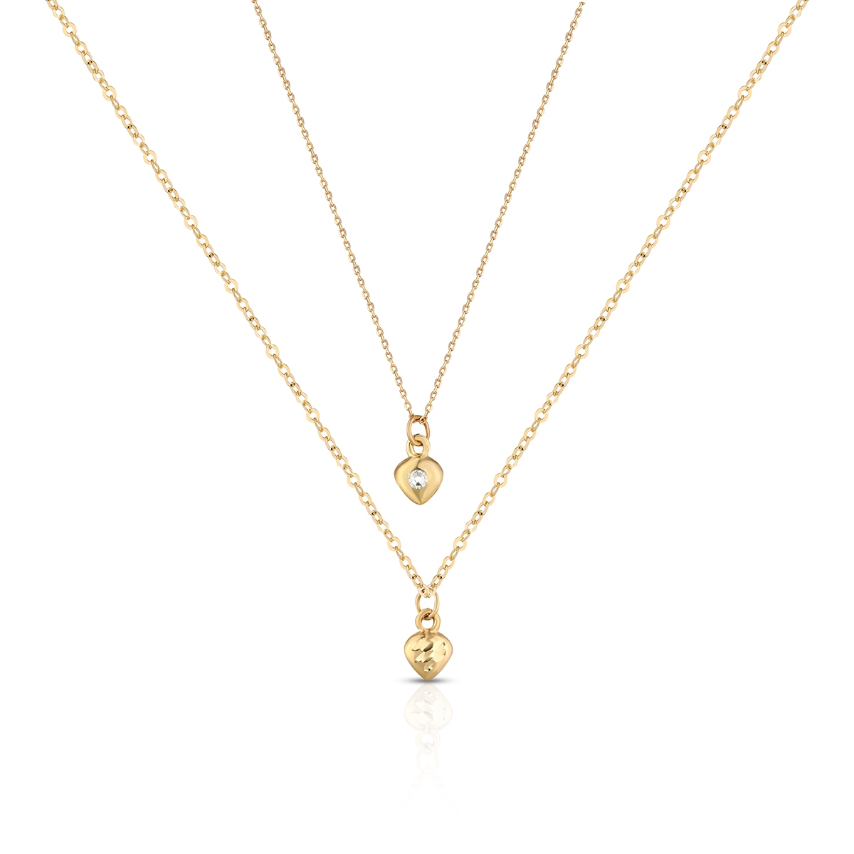 W.KRUK Naszyjnik złoty z sercem i cyrkonią