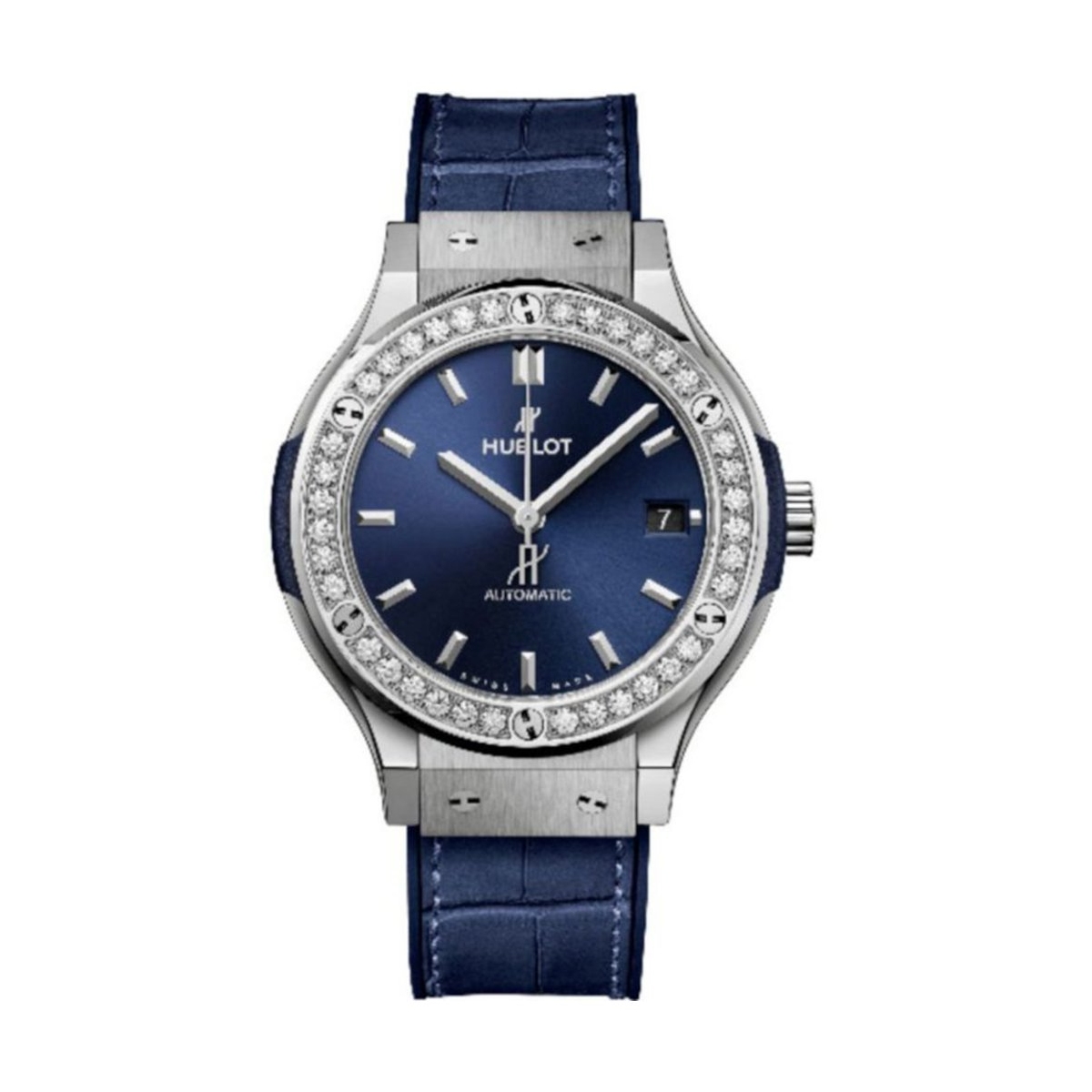 W.KRUK ZEGAREK HUBLOT CLASSIC FUSION TITANIUM BLUE DIAMONDS