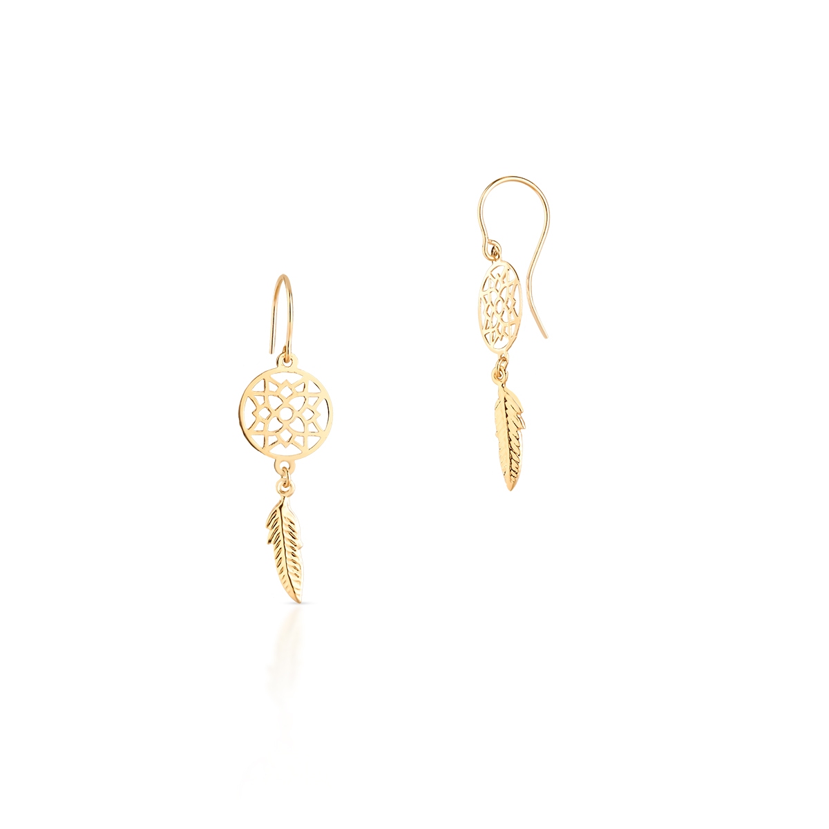 W.KRUK Kolczyki złote łapacz snów